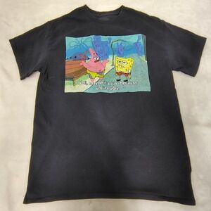 SpongeBob SquarePants T-shirt Adult Medium Patrick Quote Black Nickelodeon